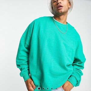 ASOS Men's Vibrant Teal Crewneck Sweater